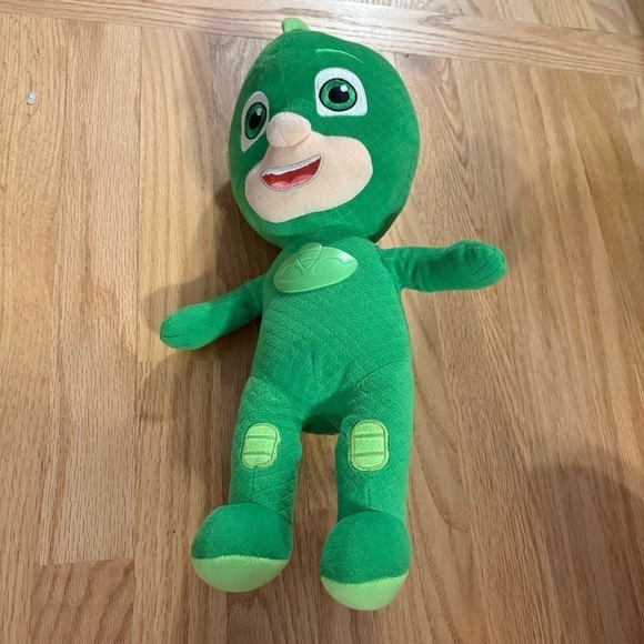 PJ MASKS DISNEY GREEN GECKO FROG BOX PLUSH 15" SOFT TOY TALKING EUC Stuffed Toy - Picture 2 of 8